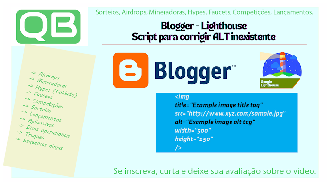 Blogger - Lighthouse - Script para corrigir ALT inexistente
