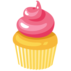 cupcake en rosa y amarillo Dibujos de cupcakes para imprimir