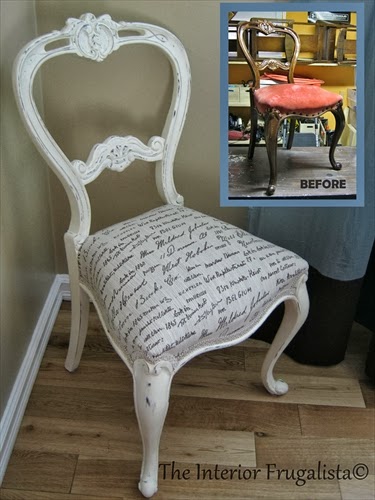 Armless Antique Accent Chair Makeover