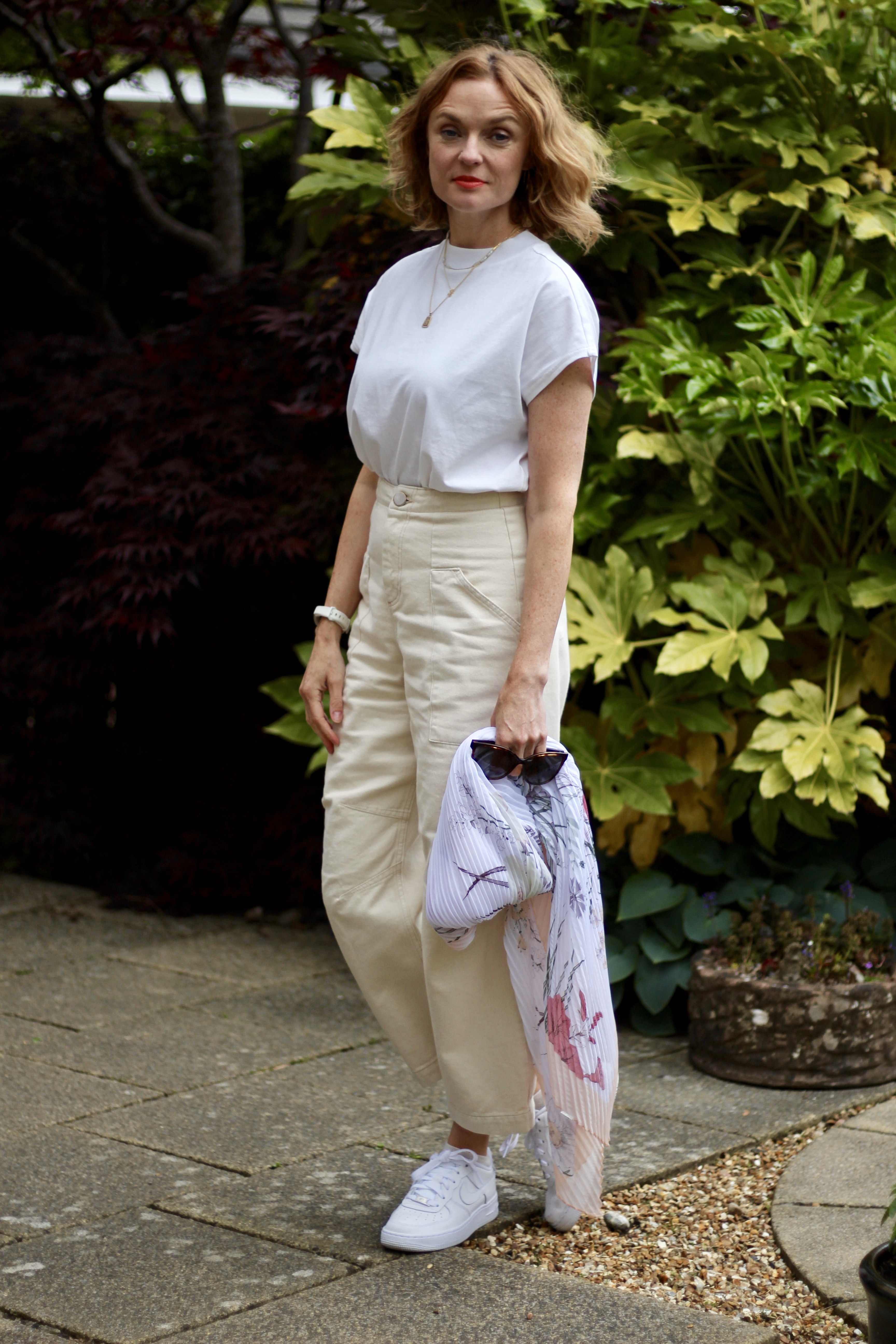 Cream Jeans, White Tee and a Khaki Coat | Fake Fabulous