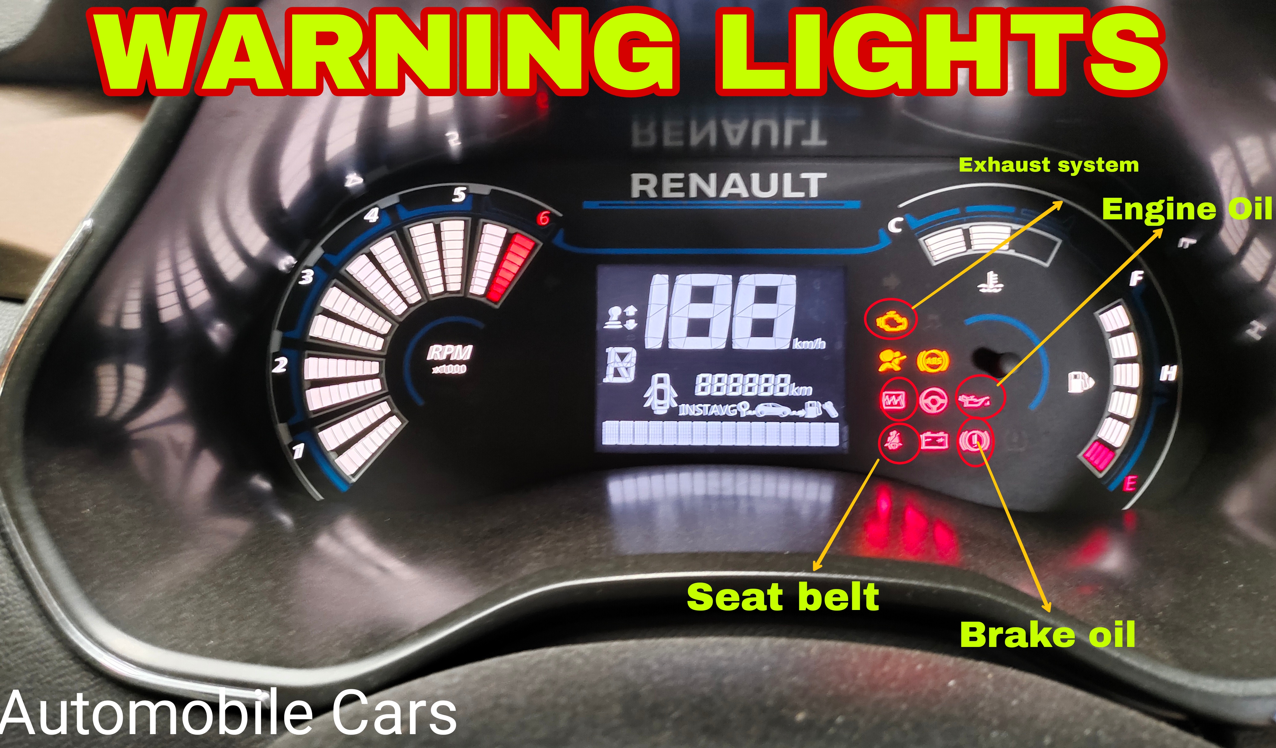 Renault Kiger Dashboard lights