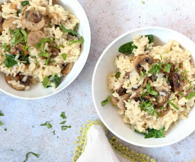 Easy Mushroom Risotto #vegetarian #dinner