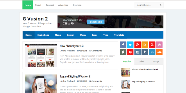 G Vusion 2 - Responsive Blogger Template