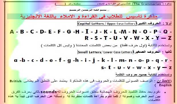 مذكرة التأسيس فى اللغة الانجليزية  - موقع بوكلت