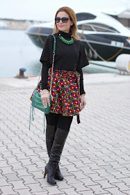 Let them stare bow skirt, over the knee boots, Fashion and Cookies, fashion blogger