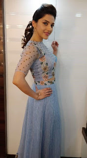 Mehreen Pirzada in Blue Dress with Cute and Lovely Smile for F2 Promotions