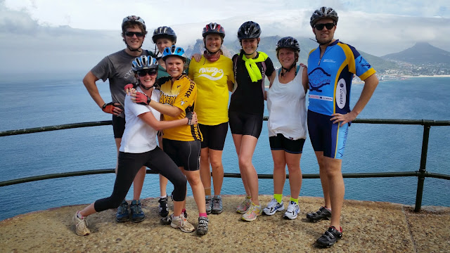 Group photo of cycling friends