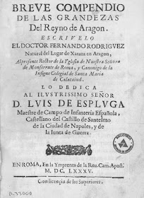 Fernando Rodríguez: Breve compendio de las grandezas del Reyno de Aragón, 1685