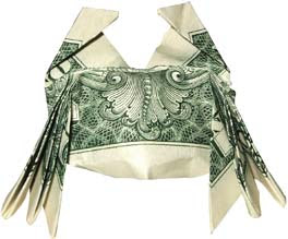 Crab money sculptures created by dollar