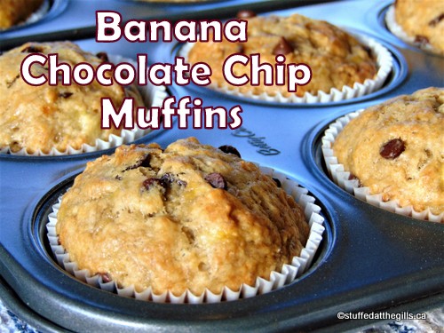 Banana Chocolate Chip Muffin hot from the oven.