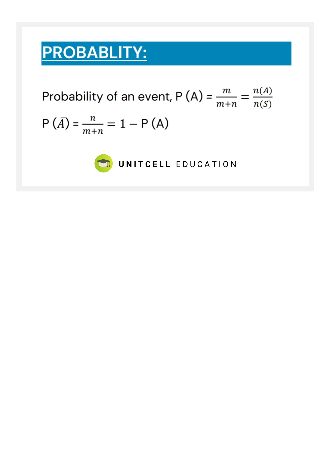 Probability formulas