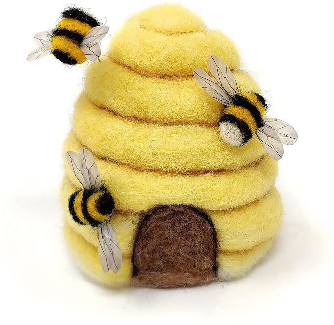 How To Make A Cute Honey Bee Hive With Needle Felt