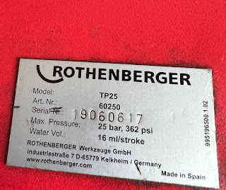 ROTHENBERGER S.A. TP25- RP50S ROTHENBERGER New cylinder head pressure testing water pump / Oil pump 60 bar and 25Bar  ROTHENBERGER S.A. - Cylinder head testing pump For sale ideal diesel marine India