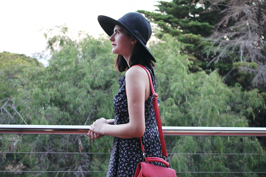 diy, fashion, fashion blogger, blogger, blogger style, street style, trend, style, ootd,wiwt, handmade, skater dress, how to make a skater dress, diy skater dress, floral dress, summer outfit inspiration, spring outfit inspiration, melbourne blogger, australian blogger, like a harte, ivana petrovic, floppy hat, colette hayman, coral bag, converse, low top white converse, 