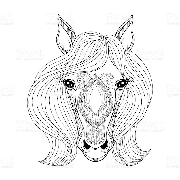 Abstract Adult Animal Animal Markings Backgrounds Vector Horse Coloring  Page 