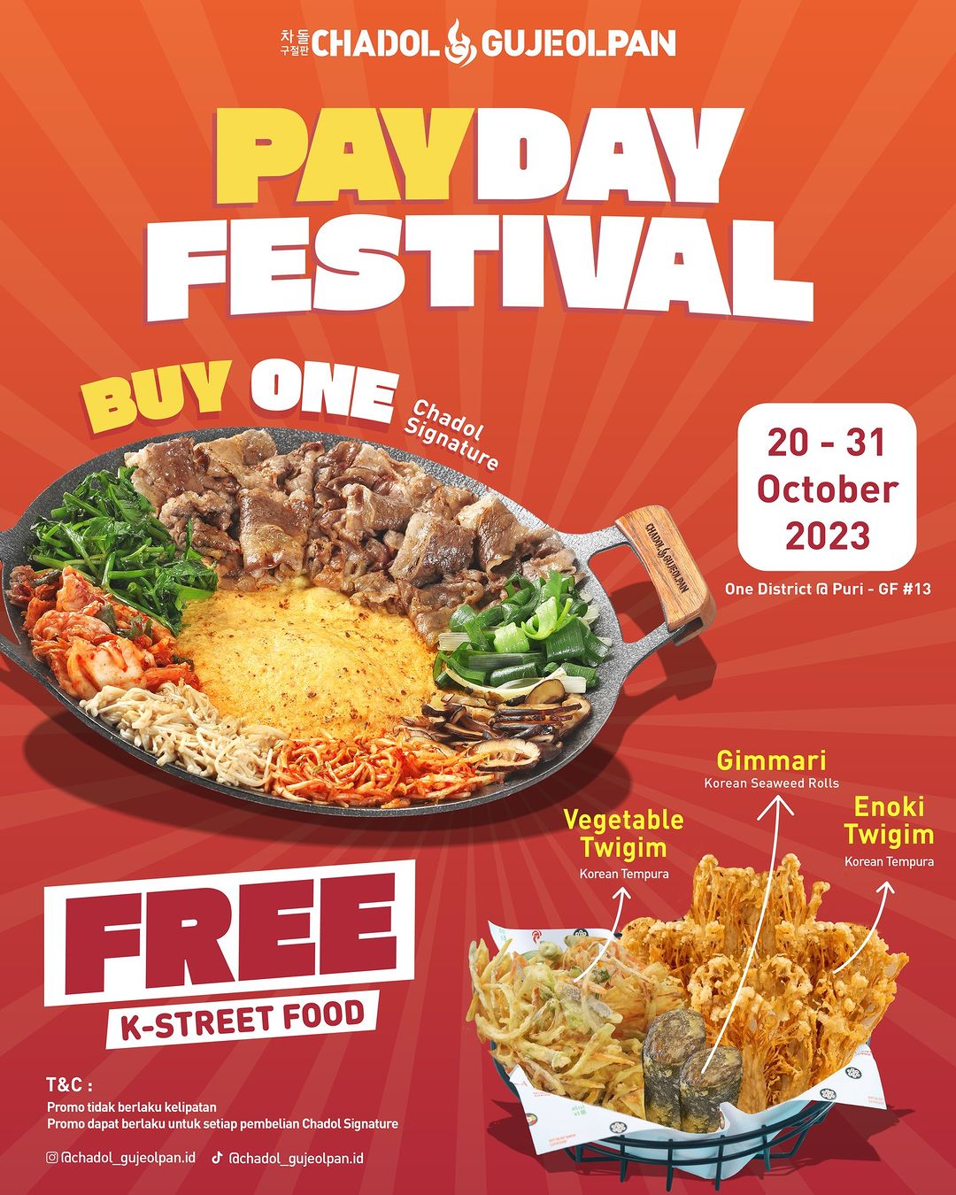 Promo K-Street Food Payday Festival Beli 1 Gratis 1