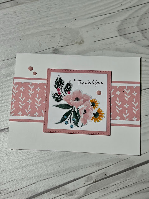 Floral Thank You Card using Stampin' Up! Fitting Florets Collection