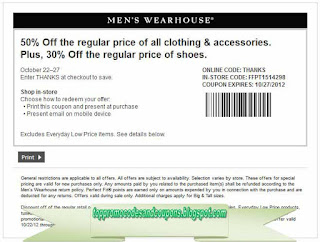 Free Printable Men's Wearhouse Coupons