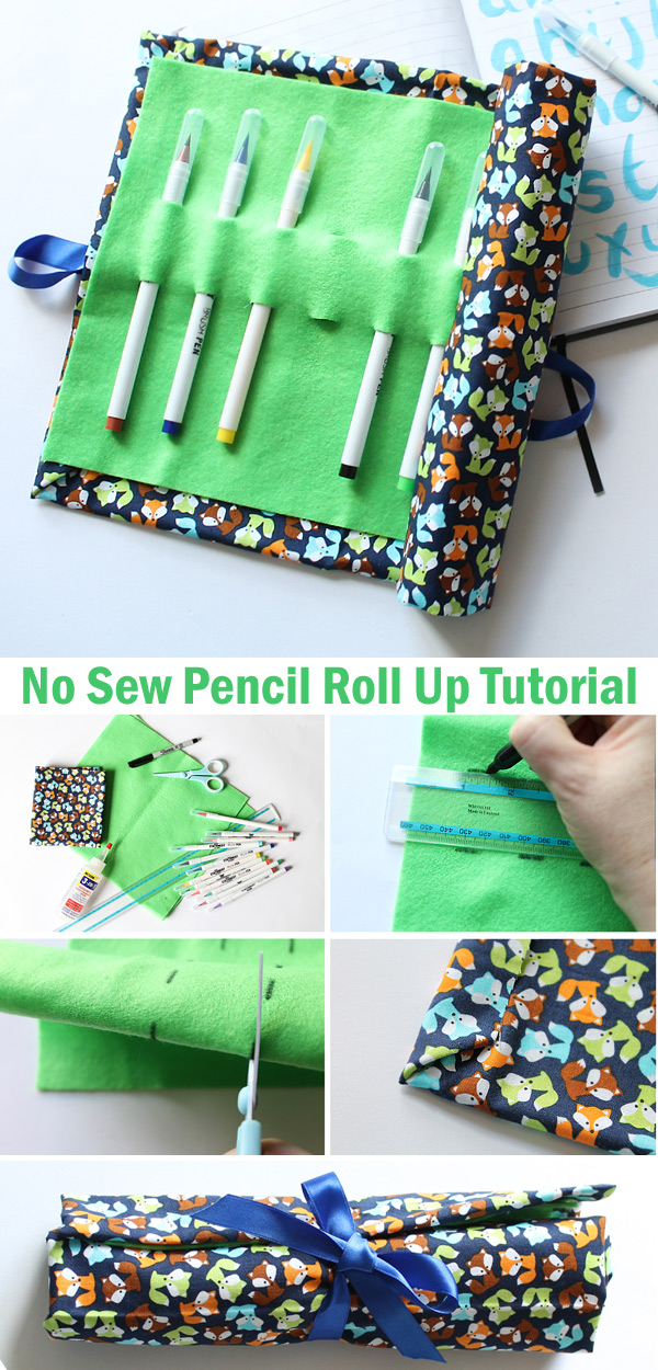 No Sew Pencil Roll Up Tutorial