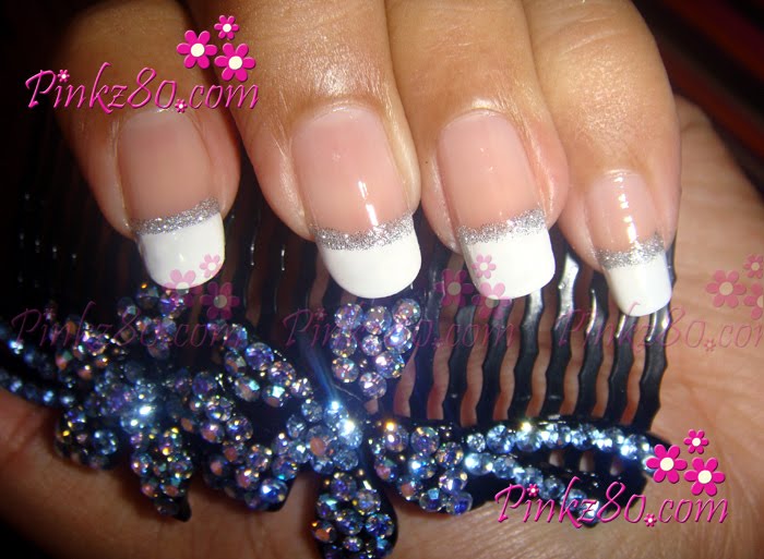 Wedding Nail Art Posted by Miss Pinkz You Need Black and Silver Stripe