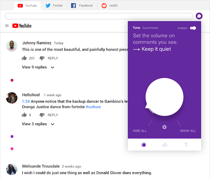 Tune Adalah Extension Chrome untuk Menyembunyikan Komentar Negatif di Media Sosial