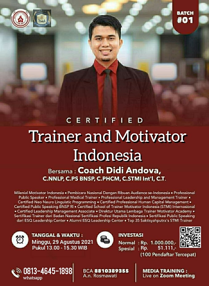 Gelar Non Akademik Certified Trainer And Motivator Indonesia