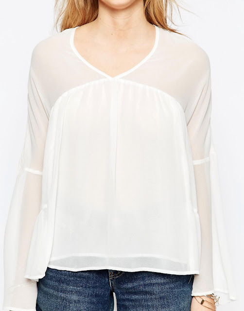 White Long Sleeve Boho Blouse