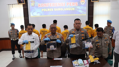 Pengembangan TKP di Kecamatan Pelawan, Sat Res Narkoba Polres Sarolangun Amankan 6 Pelaku