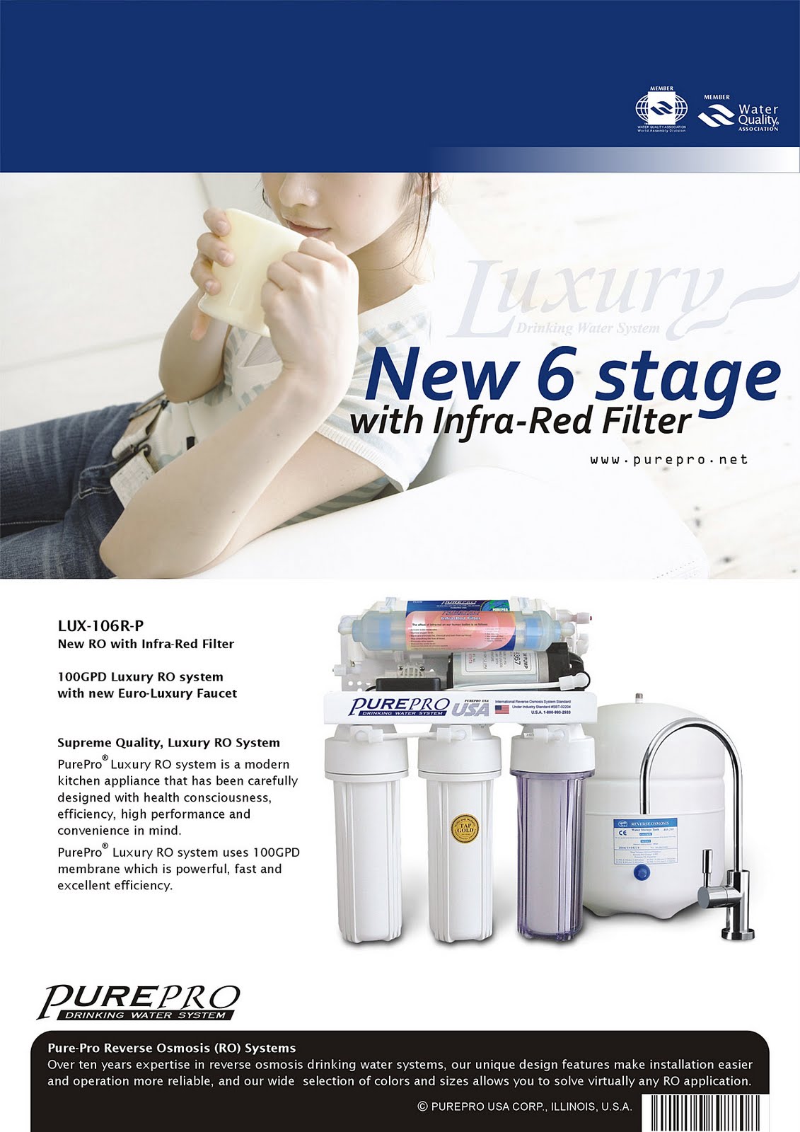 PurePro® LUX-106R-P Reverse Osmosis Water Filtration System