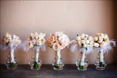 wedding flowers made with feathers