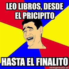 Meme con chiste malo sobre libros