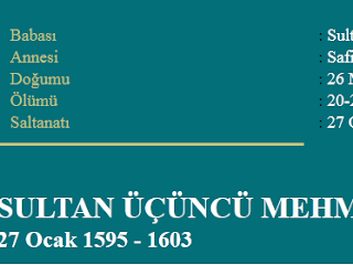 SULTAN ÜÇÜNCÜ MEHMED