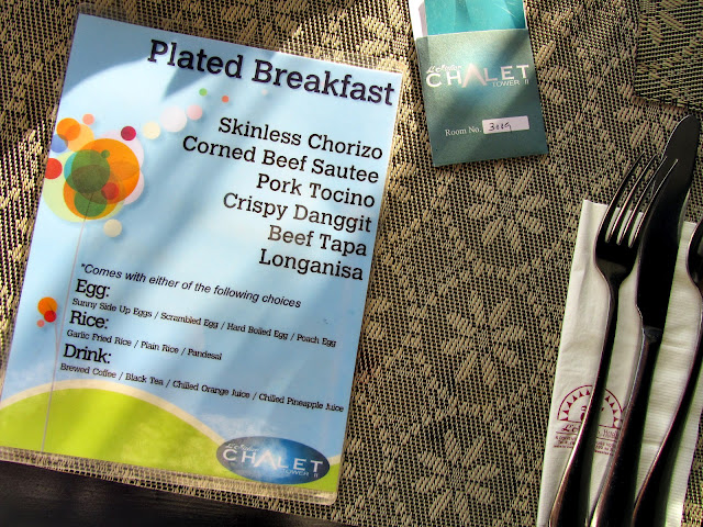 Breakfast Menu of L'Fisher Chalet