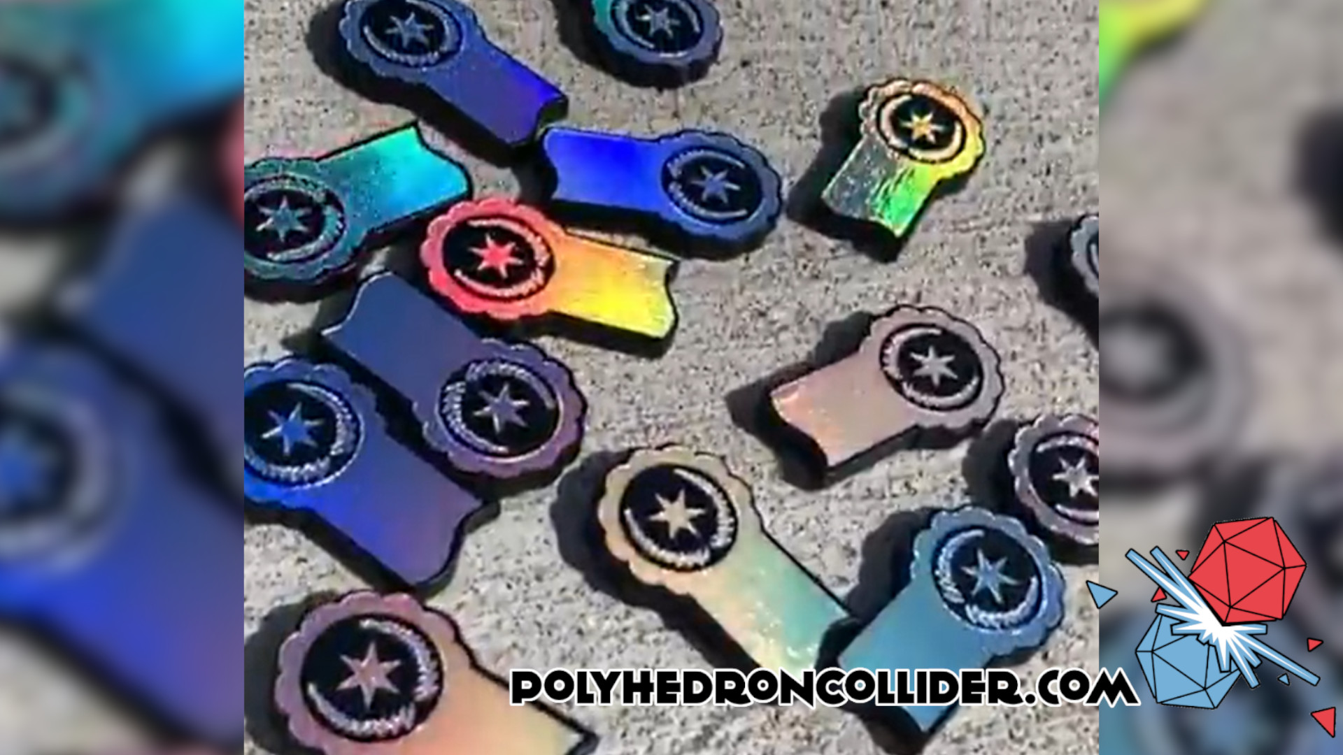 Polyhedron Collider Canvas Finishing Touches Board Game Review Holofoil Tokens