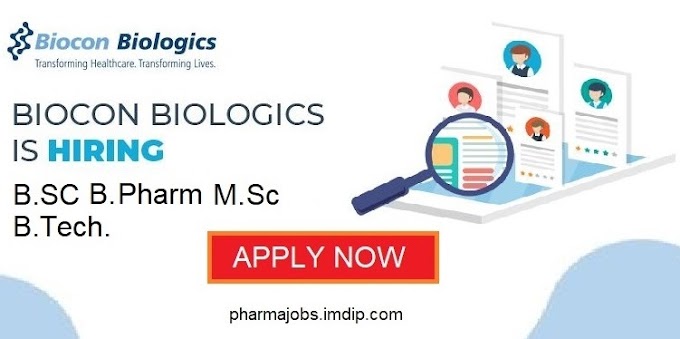 Biocon Biologics is hiring B.SC., B. Pharm, M. Sc., B.Tech. March,2020