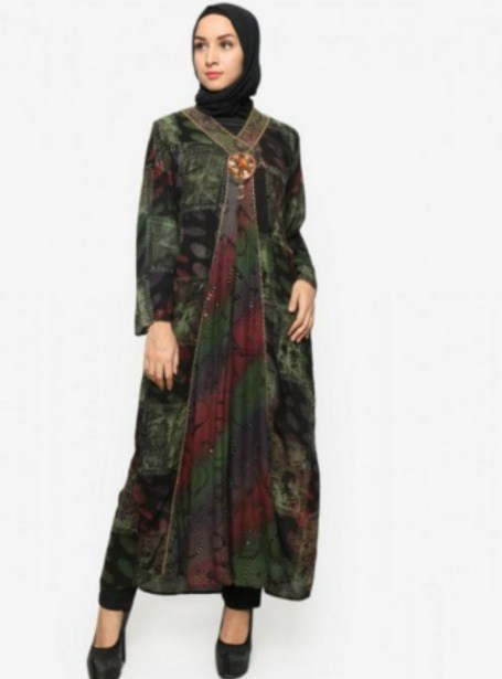 46 Model Baju Batik Dress Panjang Muslim Modern Masa Kini 