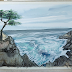 Watercolor USA 17 Mile Scenic Area seal rock picnic area