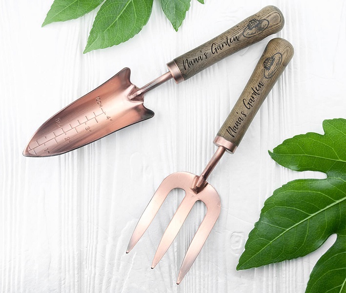 Luxe Personalised Copper Trowel and Fork Set