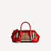 Burberry The Blaze in Graphic Check and Metallic Red Leather Bag