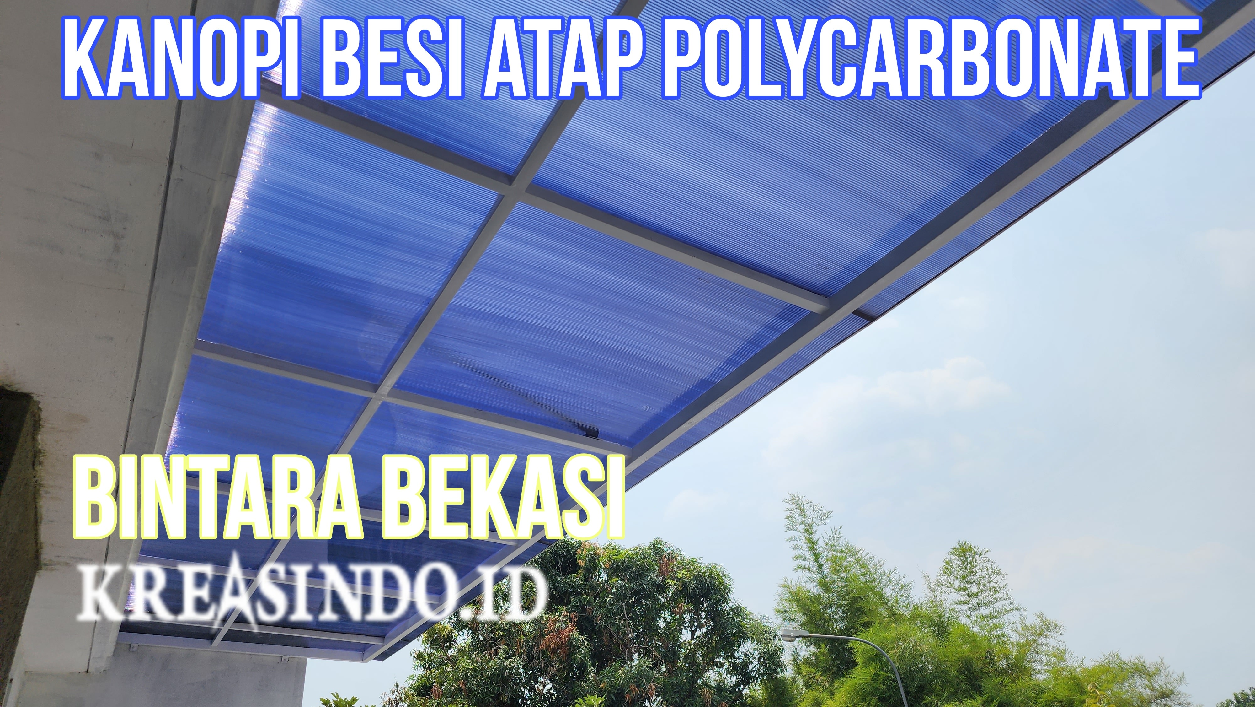 Kanopi Besi Minimalis atap Polycarbonate Terpasang di Bintara Bekasi