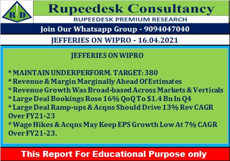 JEFFERIES ON WIPRO - Rupeedesk Reports