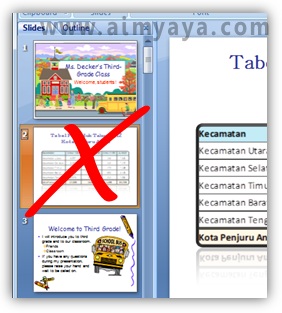  Gambar:  contoh menyembunyikan slide presentasi powerpoint