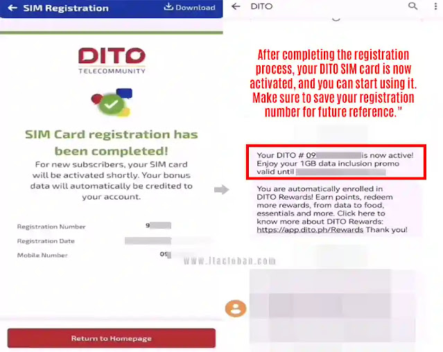 Image of fifth step for DITO SIM Card activation