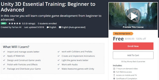 [100% Off] Unity 3D Essential Training: Beginner to Advanced| Worth 199,99$