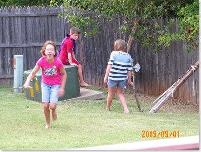 the kids playing