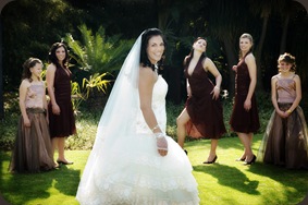 Bride and girlfriends posing - Joretha Taljaard Wedding Photography