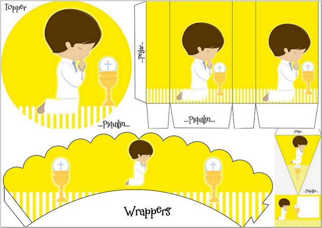 Boy´s First Communion: Free Printable Kit in Yellow. 