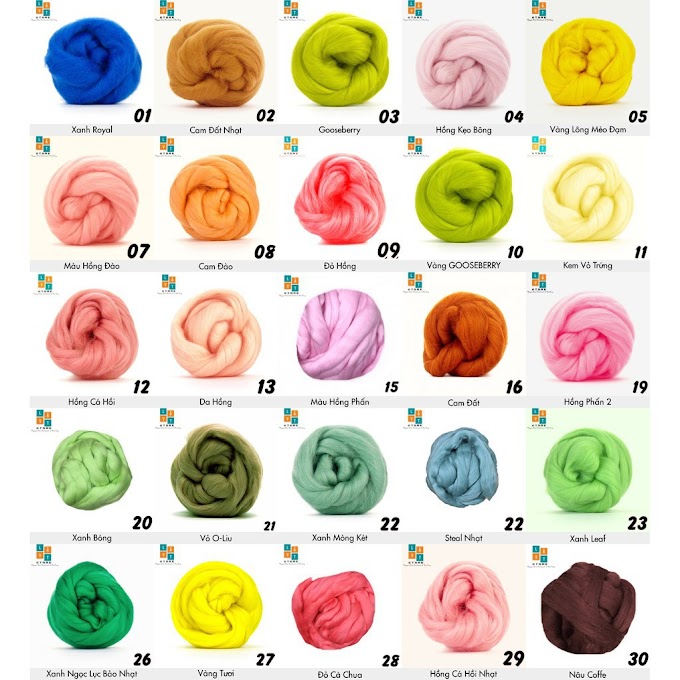 [ latvat.decor ] [11 Màu Trong 90 Màu] [Handmade - Combo tập tành] Combo len chọc 11 màu cho người mới bắt đầu