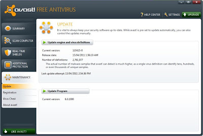 Avast Free Antivirus 2012 Screenshot