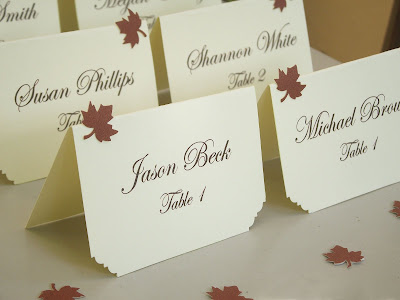 And since we are talking about the wedding place cards I would you like to 